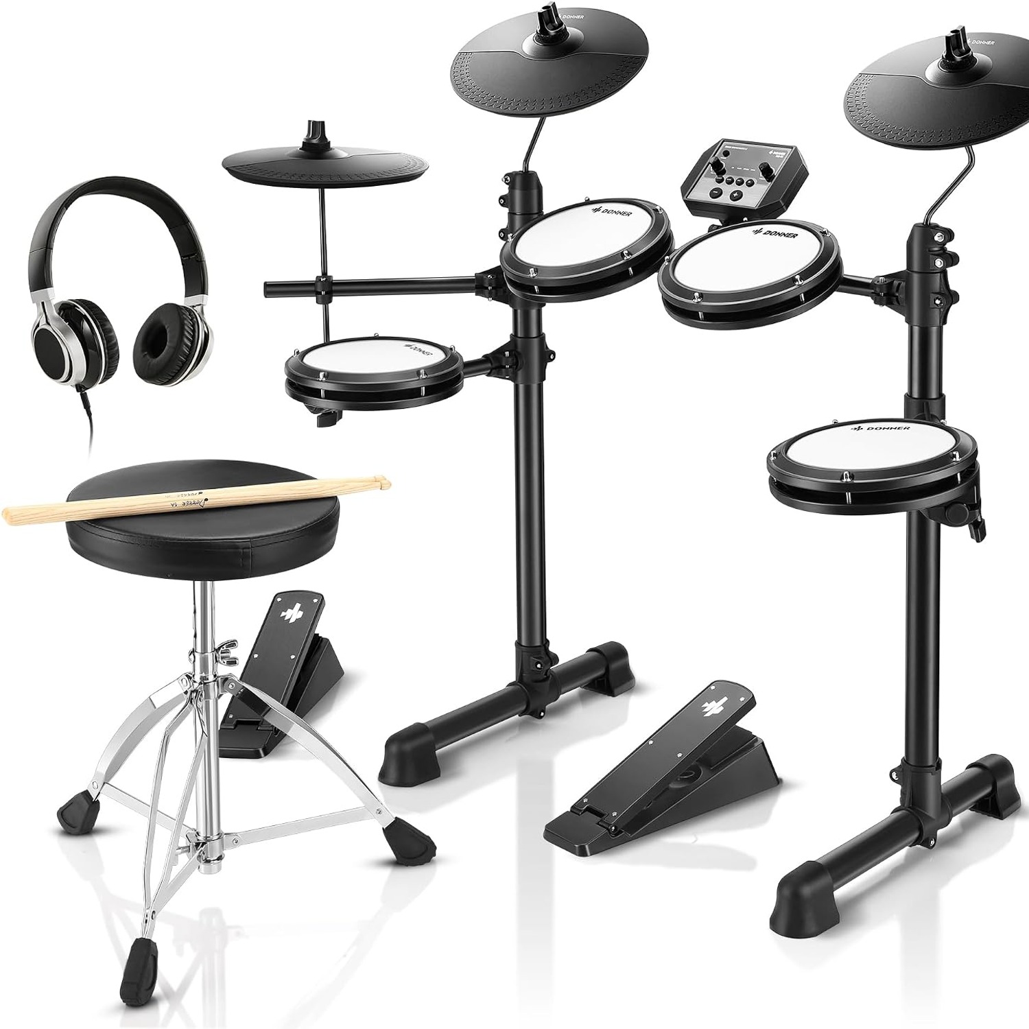 Donner DED-80 Electronic Drum Kit with Mesh Heads