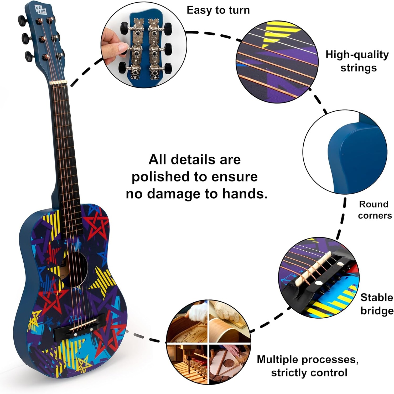 CB SKY 30-Inch Kids Acoustic Guitar: image 3