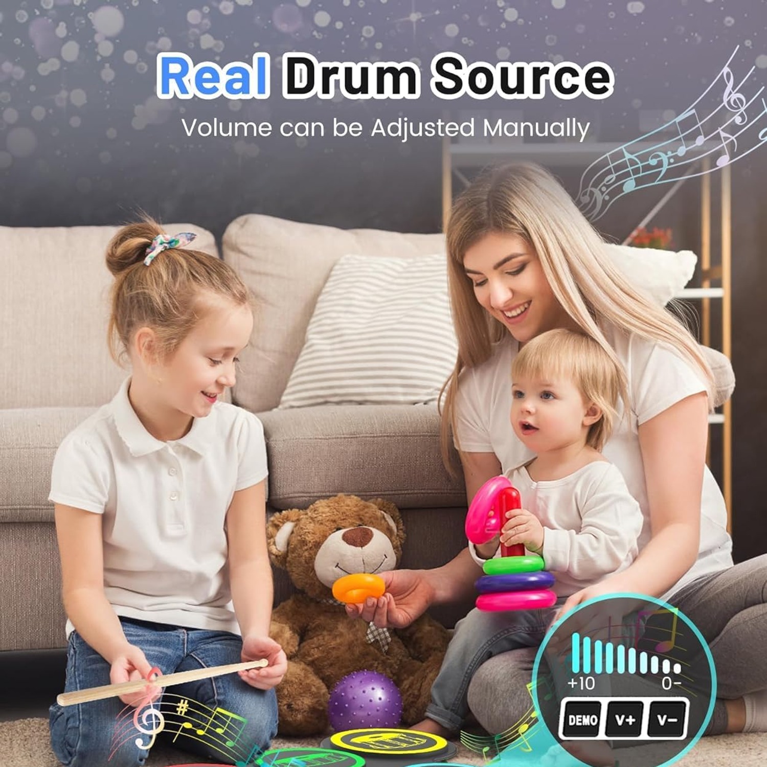 Kids Electronic Drum Pad with 9 Pads and Foot Pedals: image 5