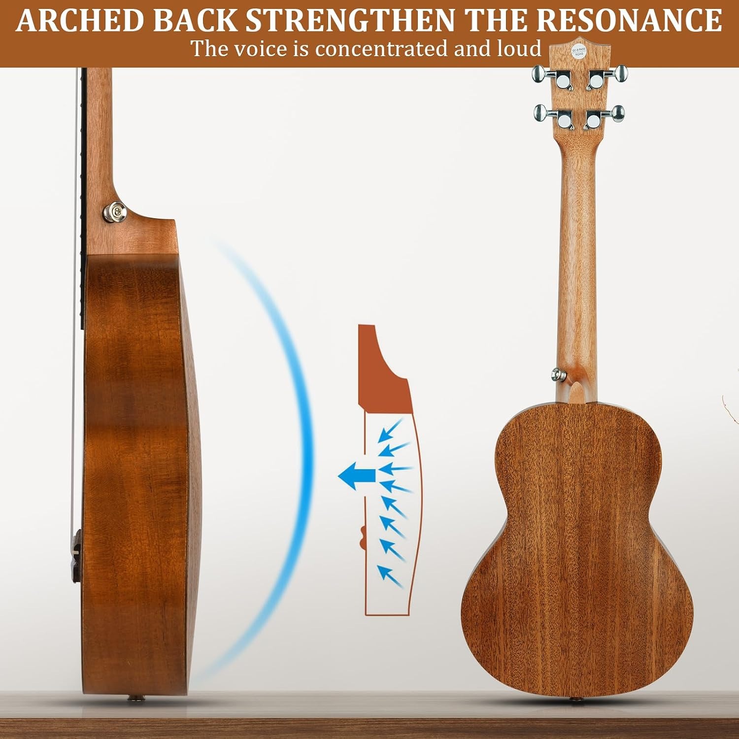 Hricane Concert Ukulele 23 Inch Mahogany Starter Pack: image 3