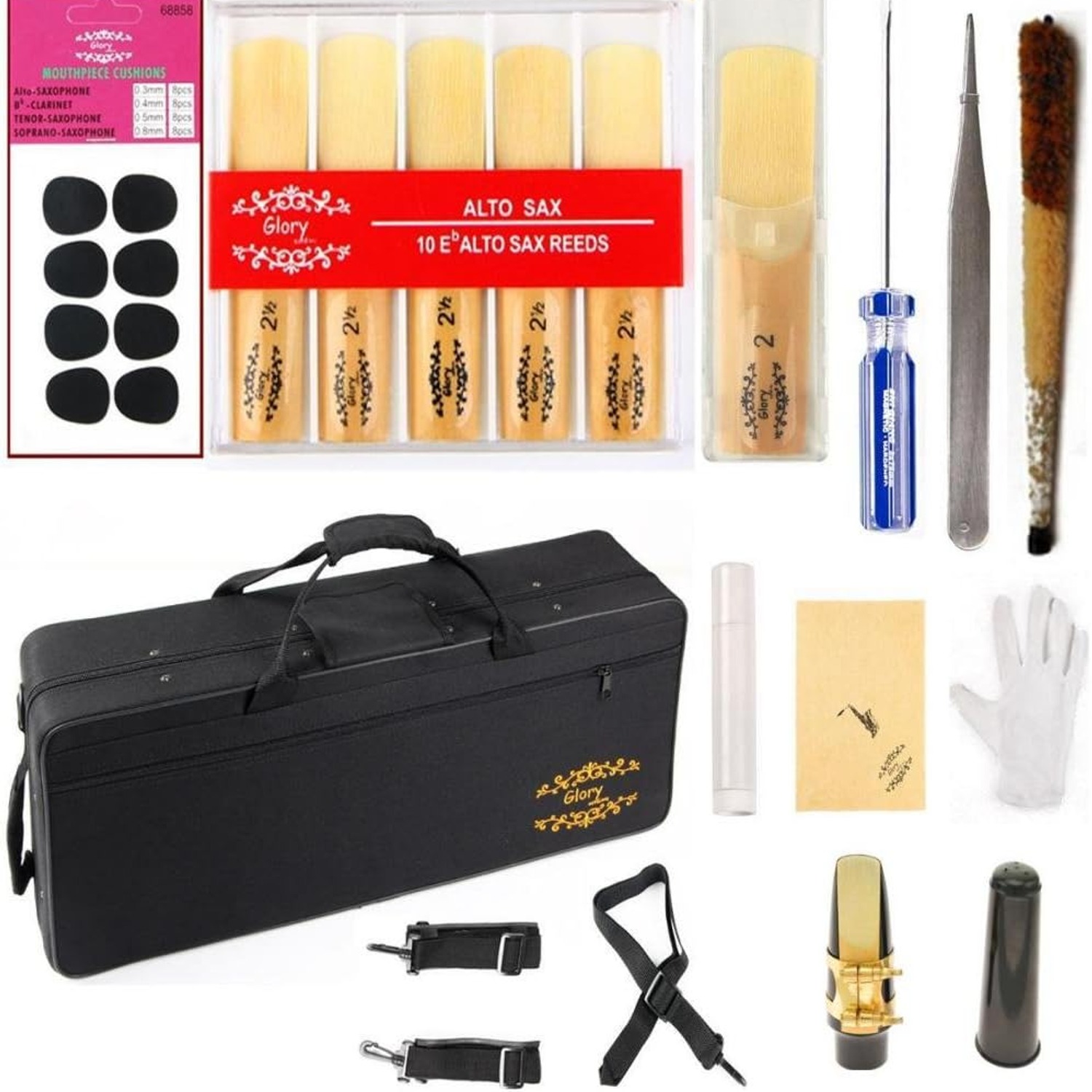 GLORY Eb Alto Saxophone with Hard Case and Starter Kit